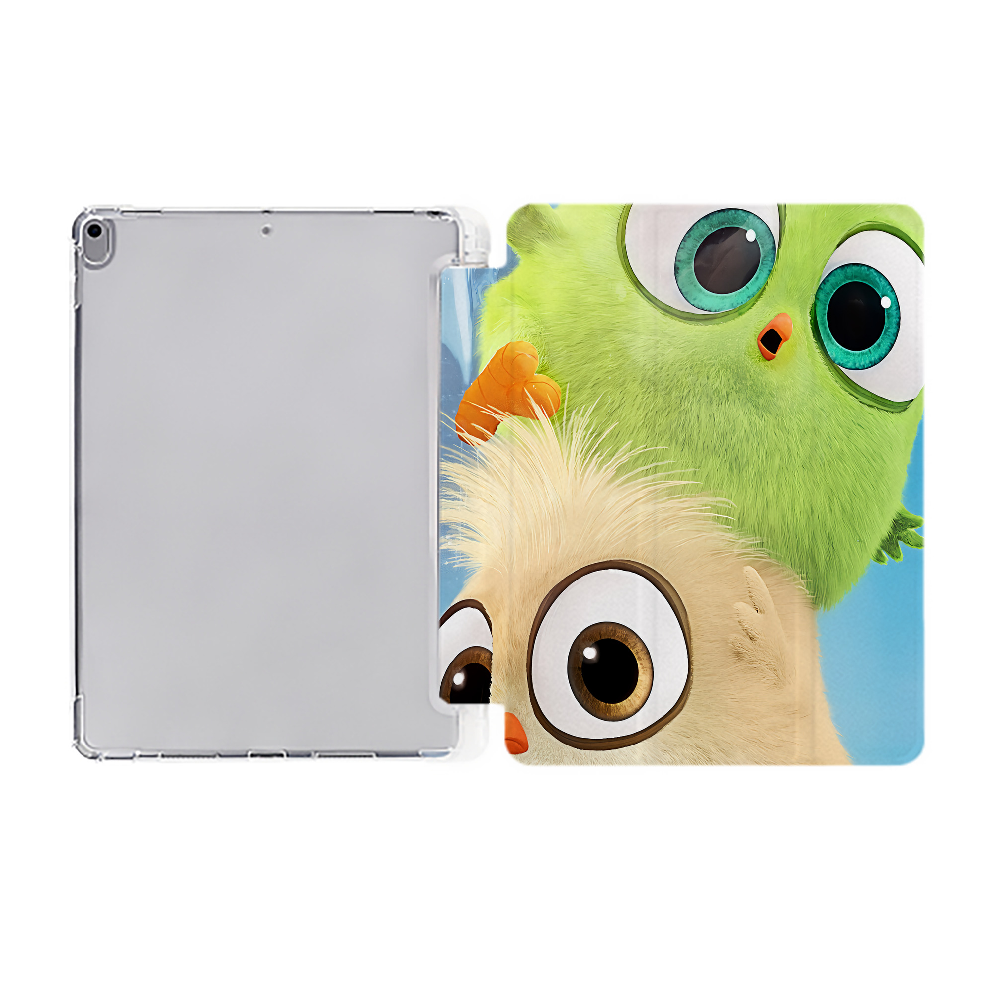 （画像用） Angry Birds アングリーバード IPad ケース ペン収納付き 三つ折りスタンド PUレザー×シリコン 対応機種9.5/10.5/10.9インチ